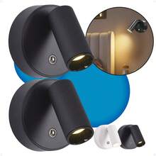Kit Of 2 Wall Sconces For Bedroom Wireless Rechargeable Magnetic Reading Led Night Light - Black - View 1