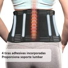 Soporte Lumbar Ajustable con Placas de Acero para Aliviar el Dolor de Espalda y Proteger los Msculos - para Hombres y Mujeres en el Gym, Carga de Peso y Actividades Deportivas - Grande - Ver 4