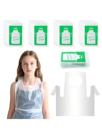 10/20/50/80 件儿童一次性围裙，儿童工艺和烹饪围裙，一次性绘画罩衫，儿童艺术围裙，适合 4-10 岁儿童，非常适合学校活动、生日派对和艺术项目