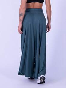 Rocca Fitness Long, Wide-Leg Microfiber Trousers By Fluit, Elegant Women's Fashion. - 綠色 - 查看 3