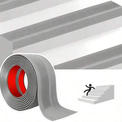 1 pezzo Striscia antiscivolo adesiva per bordi di scale da 200 cm x 7,3 cm, protettore per bordi in vinile da applicare, utilizzabile per scale interne ed esterne, antiscivolo per pedata di scale