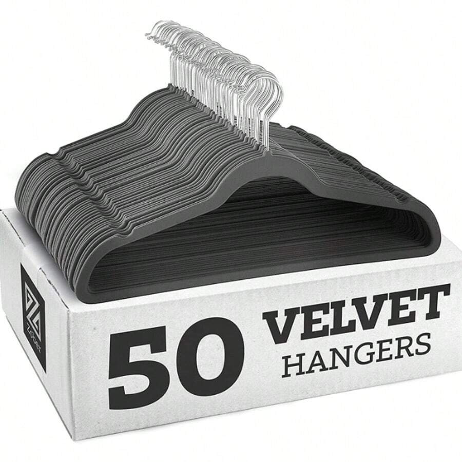 Premium Velvet Hangers,Non-Slip Thin Flocked Felt Hangers, Sturdy Clothes Hangers, Heavy Duty Coat & Suit Hangers, Durable Suit Hangers For Closet Use, Ideal Closet Supplies 1pc - Multicolor - View 1