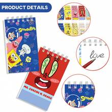 SpongeBob SquarePants 10 PIEZAS Cuadernos con diseño de Bob Esponja y temas, cuadernos de espiral, diarios para fiestas de cumpleaños de niños, cuadernos de notas manuales - Multicolor - Ver 5