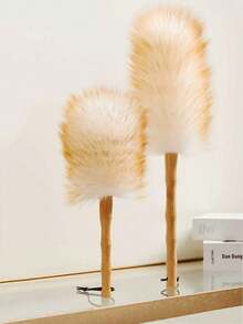 1pc Premium Lambswool Duster Brush - Soft, Flexible, Extendable Feather Duster For Efficient Cleaning In Tight Spaces - Ideal For Home And Professional Use, Gentle On Surfaces, Dusters For Cleaning - Multicolor - View 8