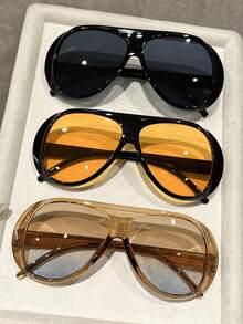 1-4pcs Plastic Geometric Minimalist Stylish Fashion Glasses, New Fashion Eyewear For Women, Suitable For Camping, Daily Life, Beach Party, Street Photography, Holiday Outfit, Festival Gift, Weekend Attire, Party Accessory - Multicolor - View 20