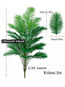 1pc 90-120cm Tall Premium Artificial Giant Palm Tree, 18/24 Leaves Tropical Plant Realistic Plastic Leaves, Maintenance-Free, Suitable For Bedroom Decor, Home, Office, Hotel And Garden Decor, Wedding And Holiday Decor, Indoor Fake Green Plant, Palm Tree Decor, Pot Not Included