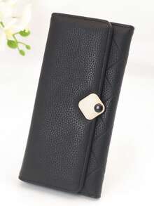 Nouveau portefeuille long en PU doux pour femmes, sac à main pliable mode casual grande capacité multifonction, porte-cartes, étui pour pièce d'identité, pratique à transporter, adapté comme cadeau de vacances pour femmes. Portefeuille, porte-monnaie, porte-cartes