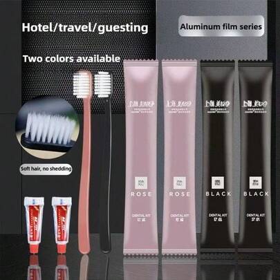 10-częściowy przenośny zestaw szczoteczki do zębów i pasty do zębów – pełnowymiarowe, miękkie włosie, pakowane pojedynczo, idealne do hoteli, podróży służbowych, użytku domowego – kompaktowe i higieniczne akcesoria do pielęgnacji zębów, etui podróżne na szczoteczkę do zębów, artykuły hotelowe, stylowe opakowanie, włosie z mikrofibry, higieniczne opakowanie, trwała konstrukcja, dla osób często podróżujących