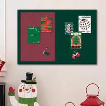 Tablă decorativă de Crăciun multicoloră, potrivită pentru decorul biroului și al casei, autocolant de perete, instalare ușoară fără găurire, tablă de afișaj, tablă memo, perete foto, perete de planificare, benzi autoadezive pentru panouri din fetru, pereți, decor pentru camera de la școală, papetărie, decor pentru petreceri, decorațiuni de Crăciun și de Anul Nou, cadouri de Anul Nou, cadouri creative de Anul Nou pentru prieteni, colegi de clasă, vârstnici, profesori