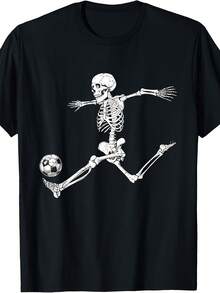 Soccer Skeleton Halloween Player Catcher S Boys Kids T-Shirt - 款式12 - 查看 1