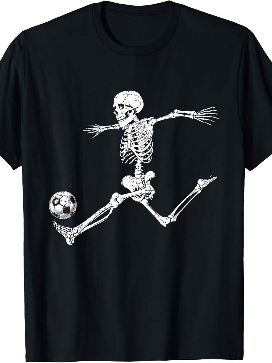 Soccer Skeleton Halloween Player Catcher S Boys Kids T-Shirt - 款式12 - 查看 1