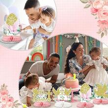 D12Pcs Baptism Honeycomb Centerpieces Party DecorPink God Bl Cross Religious Baptism Table Centerpieces For Baby Shower First Communion Birthday Party Decorations Pink God - 粉紅之神 - 查看 7