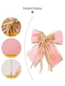 Laço de veludo dourado de alta qualidade para decoração de Natal. Ideal para decorar presentes de Natal, árvores de Natal e ambientes internos. Perfeito para decorar sua casa no inverno.