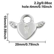 2pcs Heart Lock & Crescent Moon Pendant, 304 Stainless Steel Charm Jewelry Making Supplies, Witch Heart Moon Pendant, DIY Necklace, Keychain, Earrings, Bracelet Decoration, 18k Plated PVD, Unisex