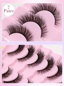 FindLove 7 Pairs Natura Lashes Crossed Faux Mink Eyelash Wispy Fluffy False Eyelashes Handmade 10-16mm Ultra-Light And Natural Look Individual Lashes For Makeup - Fluffy Lashes - View 3