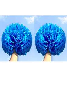 2 piezas de pompones de alta densidad mate de extra grande, pelotas de pompones de porristas con mango de doble cabeza, pompones de porristas de baloncesto, pompones de unicolor reutilizables y de retazos, accesorios de baile y actuación a gran escala para competiciones deportivas, adecuados para competiciones profesionales de porristas con pompones de doble cabeza - Multicolor - Ver 23