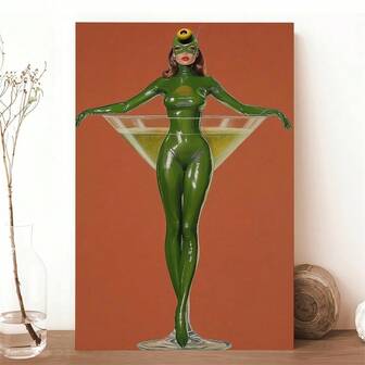 1 件复古红磨坊艺术海报 - 1911 年复古帆布墙面艺术，带有身穿红裙的优雅女子和花卉装饰，非常适合家居装饰和礼品，家居装饰装饰 | 复古墙面艺术无框