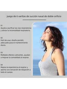 6 Pzs Inhalador Nasal  Barra De Energía Doble Agujero Variad, Barra refrescante, Energizante, Estimulante, Barra para la somnolencia durante la clase, conducir, Aceite de inhalación nasal refrescante, Descongestionante nasal, Barra revitalizante - Negro - Ver 7