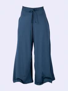 Rocca Fitness Long, Wide-Leg Microfiber Trousers By Fluit, Elegant Women's Fashion. - 綠色 - 查看 4