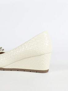 Women's Fashion Wedge Heel Soft Comfortable Slip-On High Heels - Beige - View 9