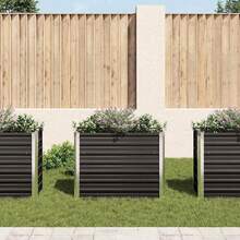 vidaXL Hochbeet Für Den Garten, Anthrazit, 100 X 40 X 77 Cm, Verzinkter Stahl - Grigio - Visualizzare 3