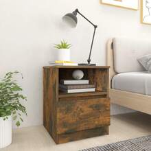 vidaXL Comodino in rovere affumicato 40x40x50 cm in legno composito - Giallo - Visualizzare 1