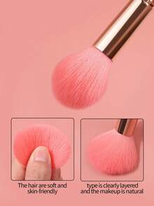1支多功能腮红刷，柔软面部化妆刷，散粉刷，高光刷，化妆工具，旅行装，粉底刷，遮瑕刷，腮红刷，修容刷，腮红刷，古铜粉刷，散粉刷，粉底刷，腮红刷，赠品 - 粉色 - 查看 5