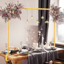 ID IDAODAN Over The Table Rod Stand With Clamps Adjustable 31-110 In Length 31-64 In Height Golden Table Balloon Arch Hanging Stand For Wedding Birthday Party Halloween Christmas Decoration - Gold - View 9