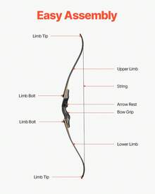 Recurve Bow And Arrows Kit, 60 Inch Wooden Takedown Bows, Right Handed Ergonomic Archery Recurve Bow Package, Longbow For Outdoor Target Training Practice Hunting, Beginners To Advanced, 30 Lbs - 60 Inch - View 4