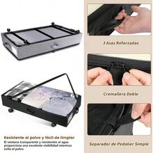 Pack de 2 Contenedores de Almacenamiento Debajo de la Cama con Ruedas y 3 Asas Reforzadas Organizador de Almacenamiento de Gran Capacidad con Ventana Transparente se Adapta Ropa y Zapatos - Negro - Ver 7