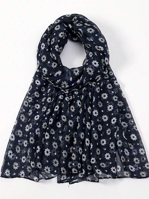 1pc Floral Print Casual Polyester Chiffon Scarf/Headscarf