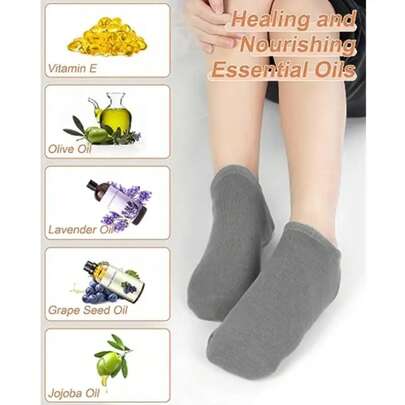 1 Pair Unisex Reusable Gel Foot Mask Socks, Suitable For Dry And Cracked Heels, Halloween & Thanksgiving Gift For Friends And Family