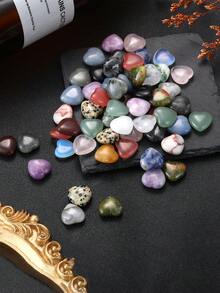 Conjunto de Cristais Naturais e Pedras de Cura a Granel, Presentes de Corações de Gemas, Pedras Preciosas, Corações de Cristal, Pedras Polidas de Bolso, Pedras de Chakra, Ametista, Quartzo Rosa, Reiki, Presentes de Natal para Mulheres e Homens 1,5 cm