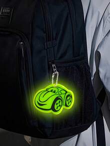 10 piezas Llavero reflectante con forma de coche lindo, adecuado para equipaje, mochilas, llaveros - Accesorio duradero para viajes nocturnos y actividades al aire libre