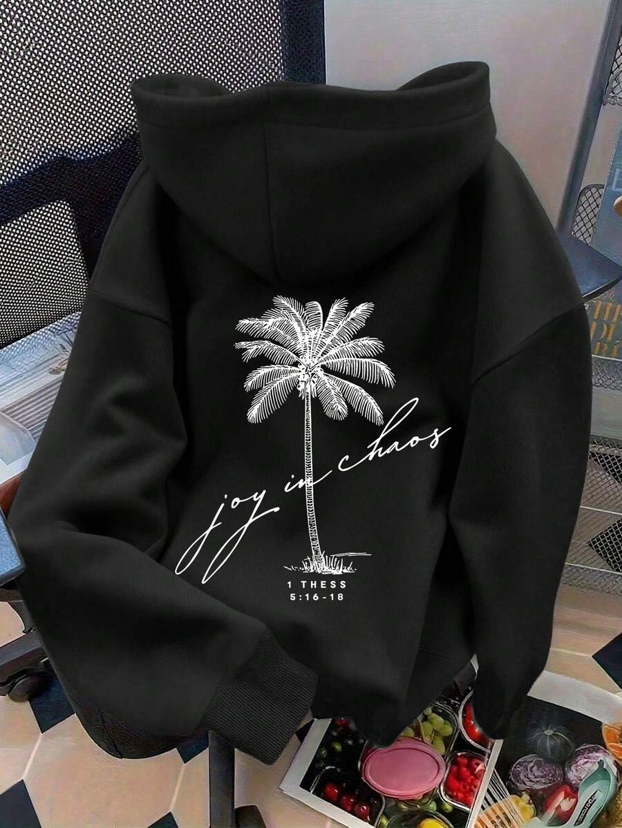Graphic Cute Women's Oversized Sweatshirt, Casual Long Sleeve Pullover Sweatshirt For Fall/Back To School Black - Black - View 1