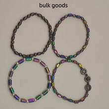 1pc European & American Style Yoga Wellness Anklet & Bracelet, Black Agate Bracelet For Women, Suitable For Daily Wear, Summer Vacation Or Festivals, Jewelry Gift For Women, Christmas, Valentine's Day