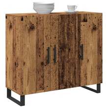 vidaXL Credenza in legno antico 90 x 34 x 80 cm, in materiale legnoso - Giallo - Visualizzare 3
