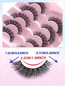 ENCHUW 5 Pairs Natural Lashes Fluffy False Eyelashes Curl Fake Eyelashes With Soft Band Eye Lashes Wispy Lashes 3D Volume Strip Lashes - Natural Lashes - View 2
