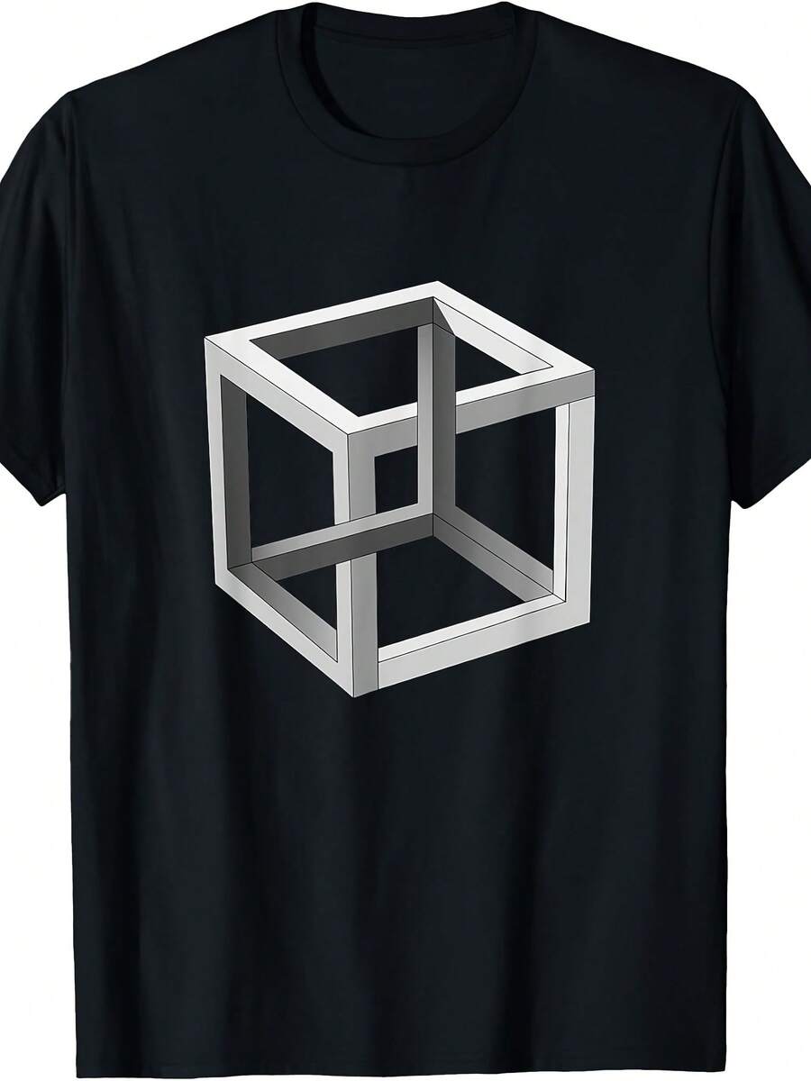 Impossible Optical Illusion Of The Cube T-Shirt - Style 6 - View 1