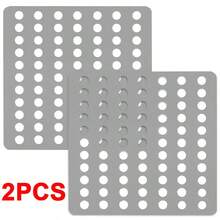 2PCS Stainless Steel Drain Cover Leaf Guard Metal Grid Plate Grate Rustproof Square - Silver - View 3