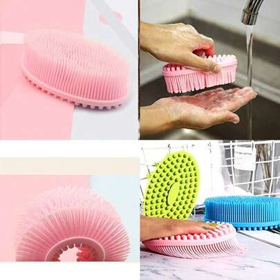 Axgo Pink 1 Paquete Exfoliante de Silicona para el Cuerpo, fácil de Limpiar, Respetuoso con el Medio Ambiente, de Larga duración, y más higiénico Que la lufa Tradicional(default)