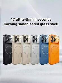 Instant Magnetic Case For Apple 17 - Style Update: Original Large Window Magnetic Case Compatible With Apple 17/ 16/ 15/ 14/ 13 Air/ 17 Pro Max - Wireless Charging Compatible, Matte Texture - Silver - View 4