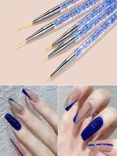 15 pièces Ensemble de pinceaux pour nail art, comprenant des pinceaux pour vernis à ongles en gel, des pinceaux à ongles et d'autres outils de manucure