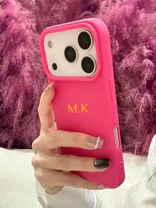 Funda personalizada con patrón de imitación de piel de lichi con elementos iniciales del alfabeto, compatible con iPhone 17, 16, 15, 14 Pro Max, 13, 12, 11 Plus, X, XS, XR. Gran regalo para cumpleaños, aniversario, boda, primavera, vacaciones para hombres, mujeres, padres - Naranja - Ver 8