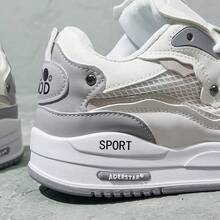 男鞋，男士休闲运动鞋，复古休闲鞋，应季日常运动鞋，逛街板鞋，面包鞋，男士复古鞋 - 白色 - 查看 4