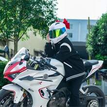 AD 女士可爱红/粉/黑双层蝴蝶结装饰品，带快拆底座 - 头盔汽车电动自行车装饰品 - 均碼 - 查看 2