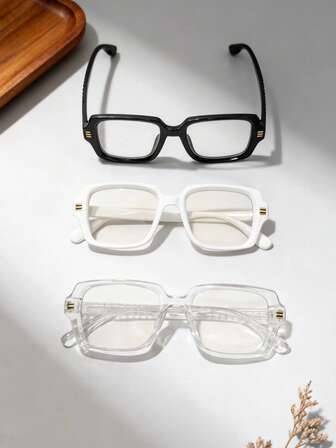 3 piezas Gafas de moda con doble puente de marco metálico retro para hombres, adecuadas para suéteres, abrigos, uso diario, viajes, vacaciones, casual, todas las estaciones