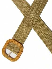 Women's Straw Belt With Elastic, Summer Fashion, Party, Boho Chic - 卡其色 - 查看 4
