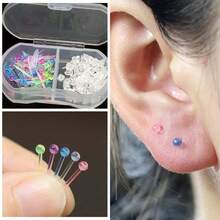 透明耳环，塑料耳环，简单隐形耳环，用于耳部感染，新款耳洞