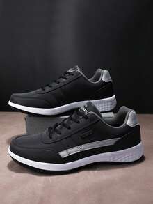 Plus Size Men's Fashionable Breathable Running Shoes, With Sock Liner, Round Toe, Low-Top, Flat Heel, Mesh, Suitable For Cross-Border E-Commerce